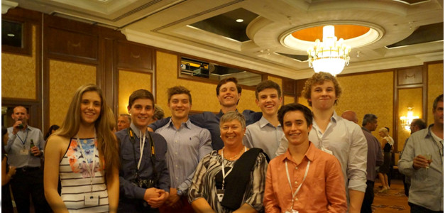 Back row, left to right: Sarah Stuart, Liam Kendell, Andrew Nicholas, Billy Neville, Zac Stuart, Tom Kendell, Front Row: Deidre Fischer, Max Neville